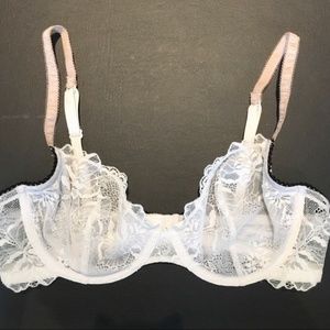 Anthropologie | Morgan De Toi white bridal lace sheer soft bra 34C